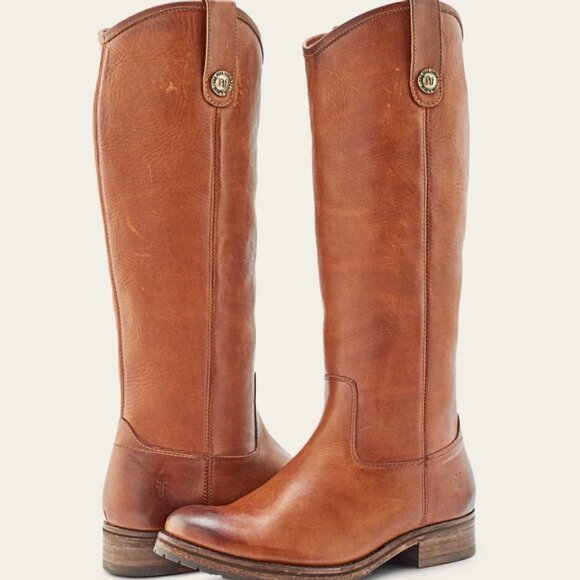 Frye Shoes - FRYE Women Melissa Button 2 Knee High Leather Boot US 9 Cognac Leather 75449